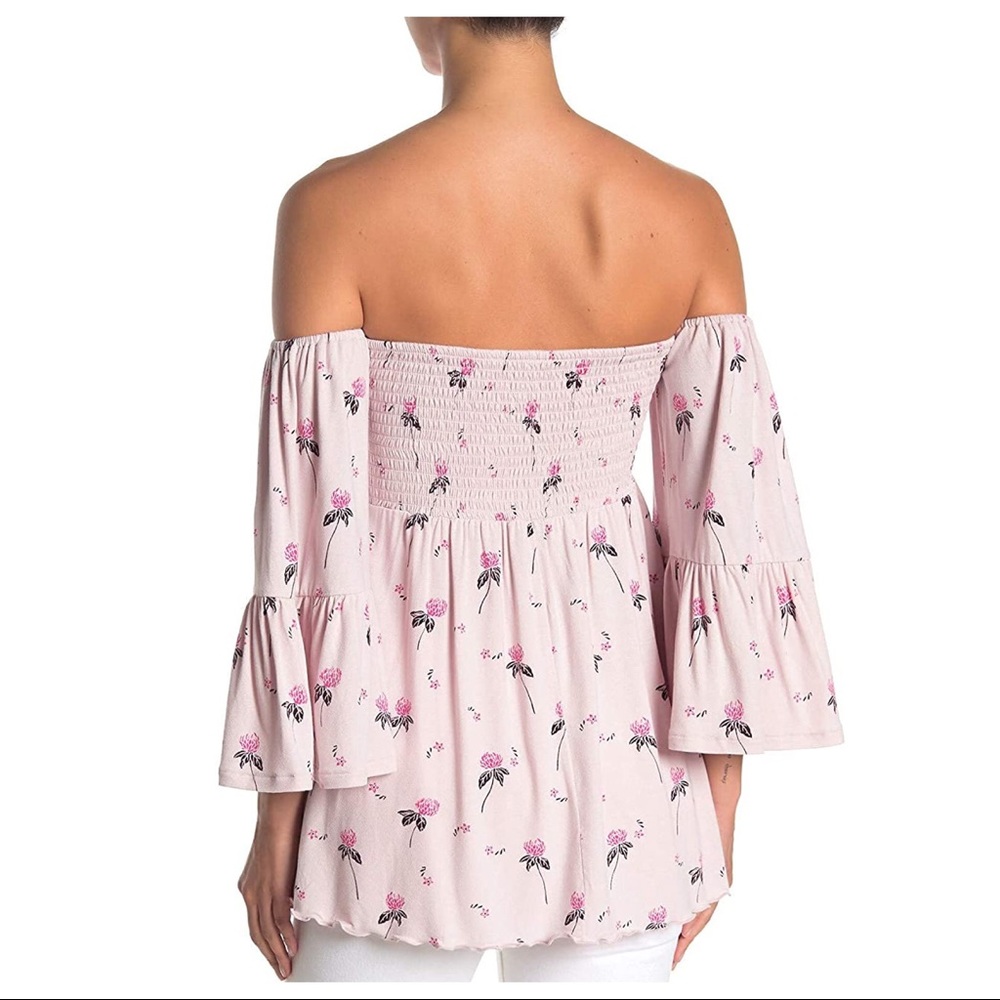 FREE PEOPLE BOHO FLOWY TUNIC TOP FLORAL BLOUSE A2C - Picture 4 of 16